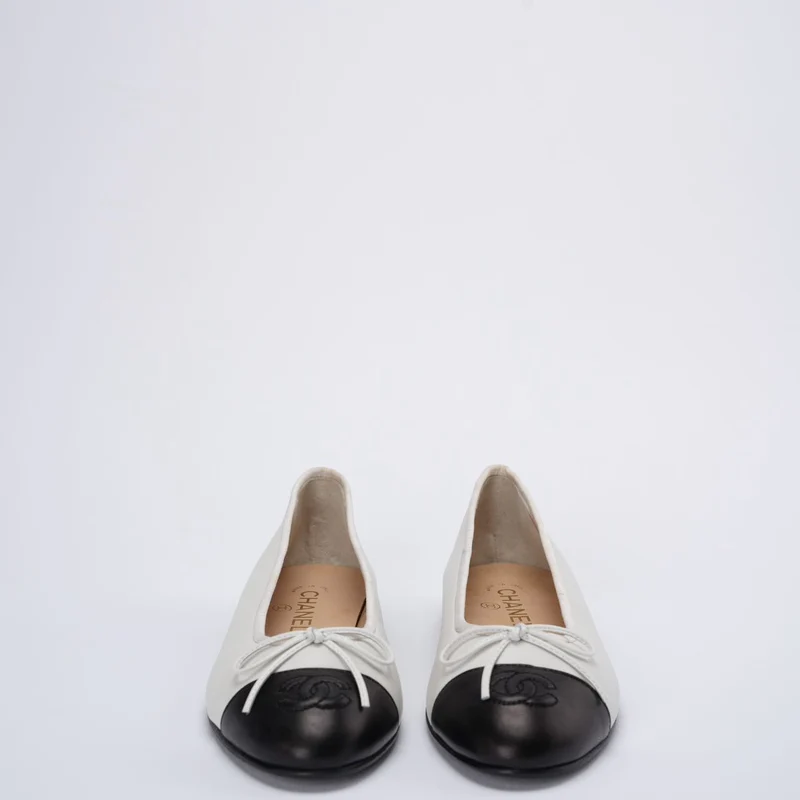 Chanel Weiß Schwarz Ballerinas Ballerinas 38.5