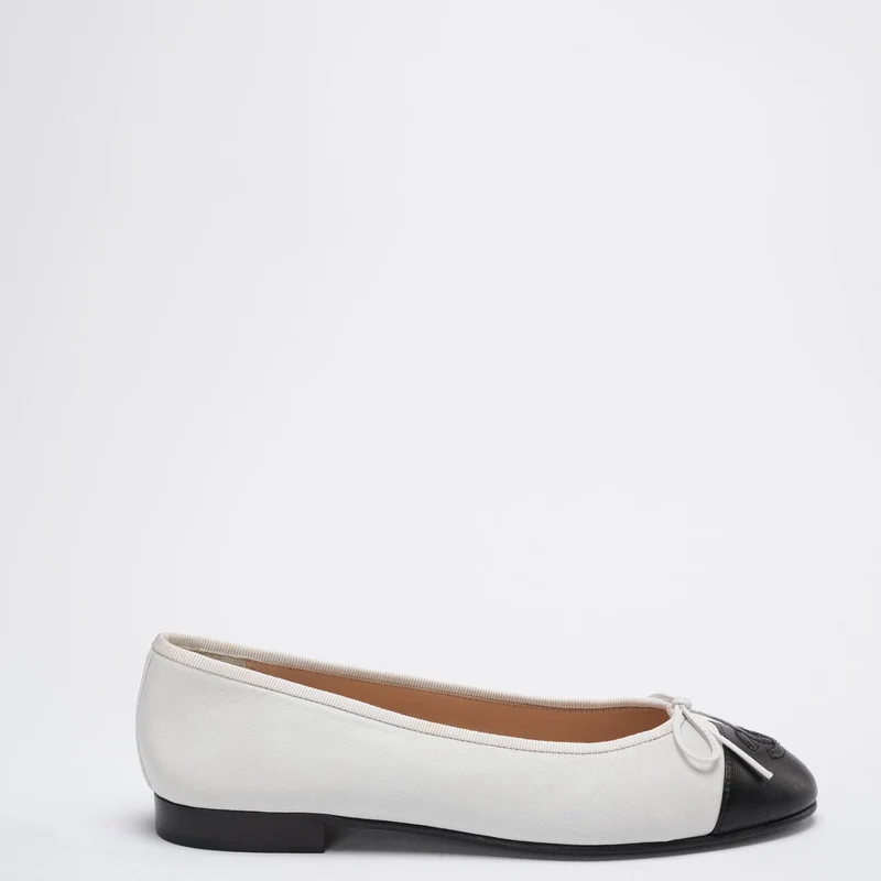 Chanel Weiß Schwarz Ballerinas Ballerinas 38.5