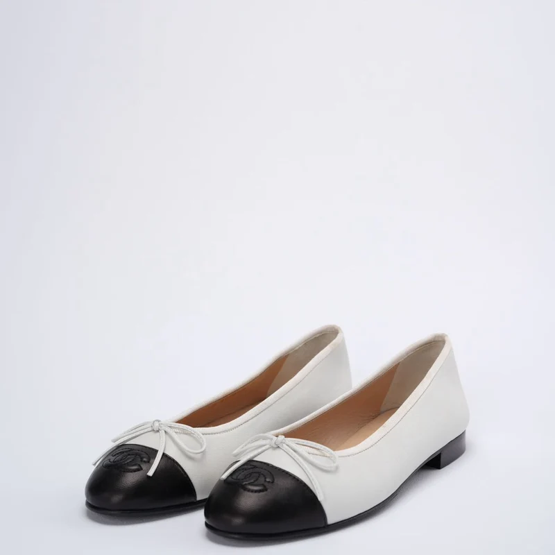Chanel Weiß Schwarz Ballerinas Ballerinas 38.5