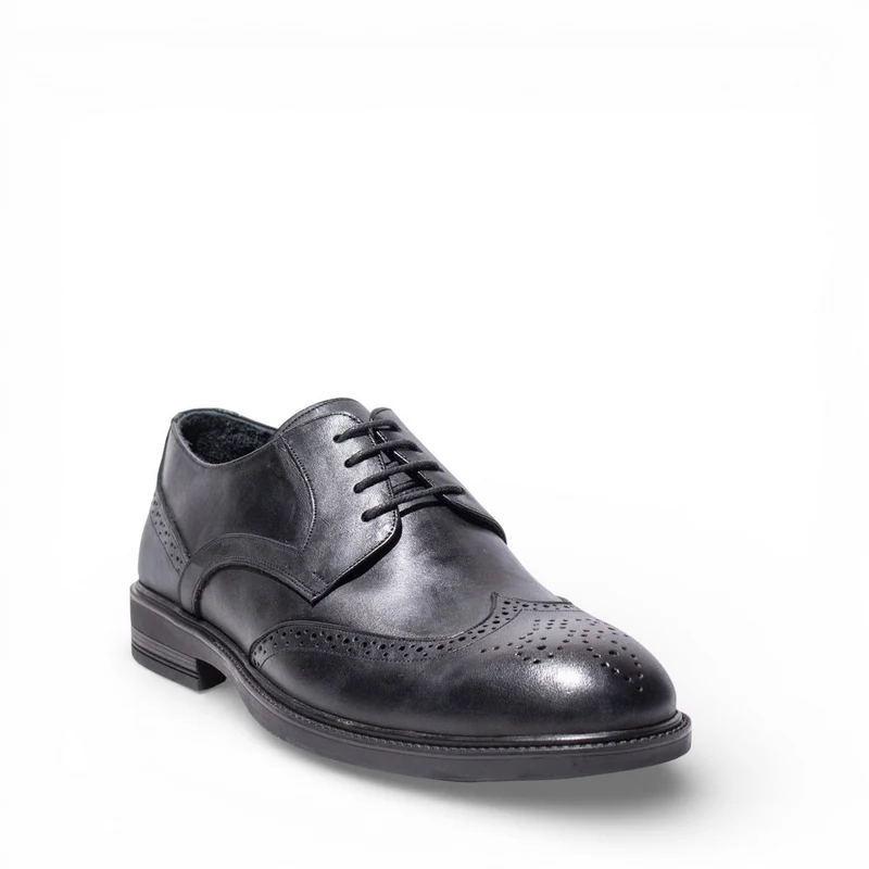 Men Black Leather Shoes #5058