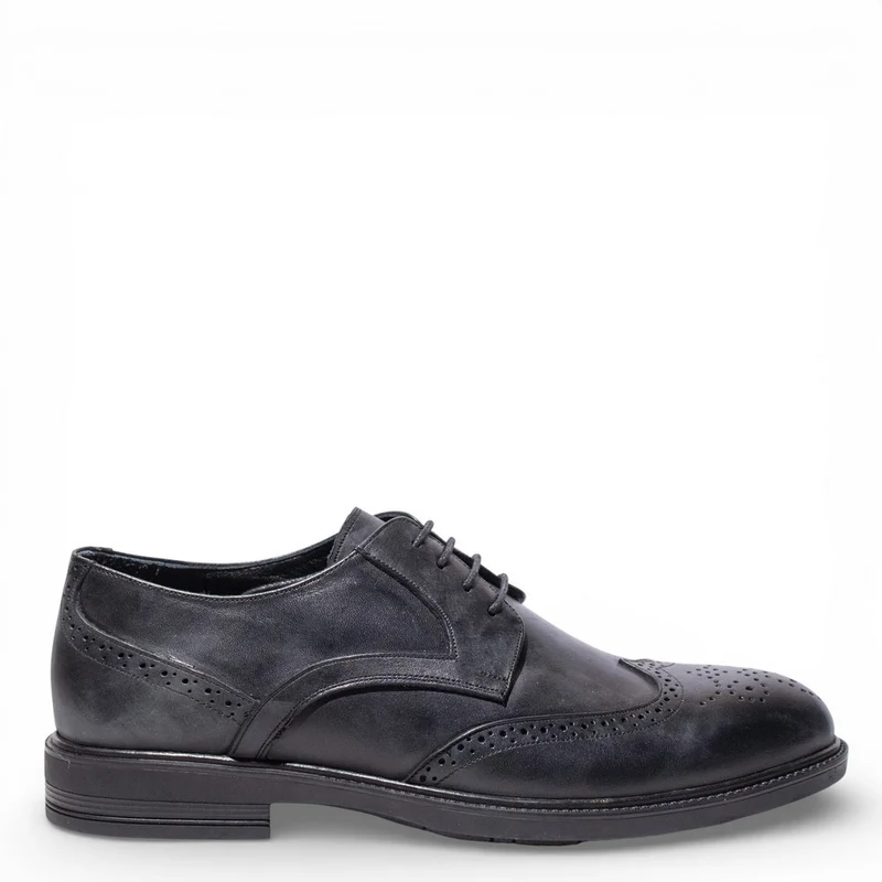 Men Black Leather Shoes #5058