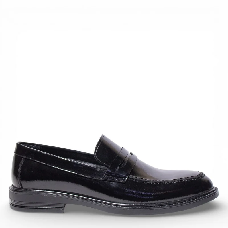 Men Black Vernis Leather Shoes #5028