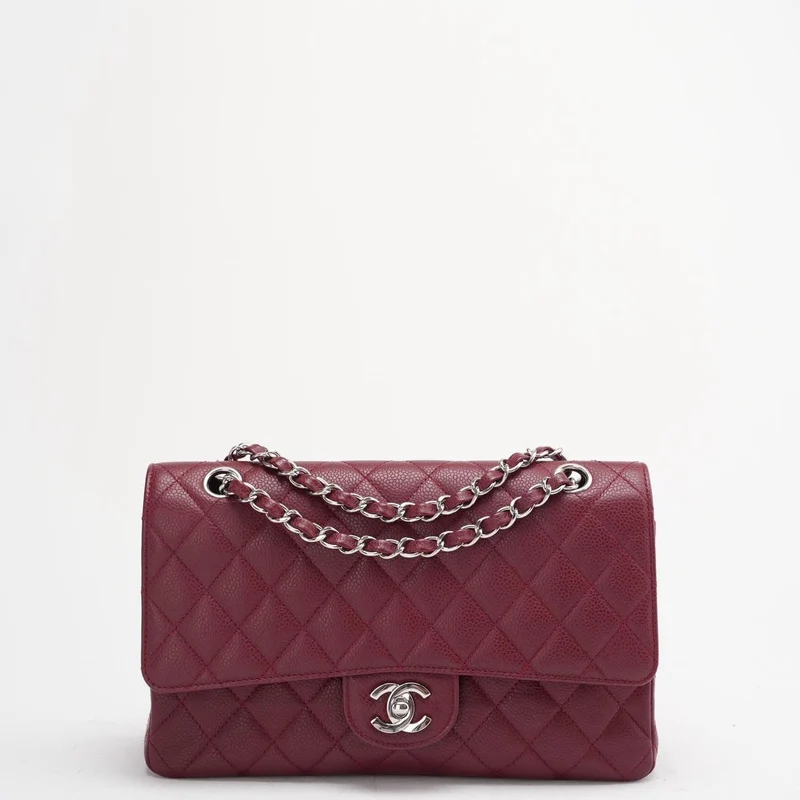 Chanel Burgundy Medium Classic Double Flap Caviar