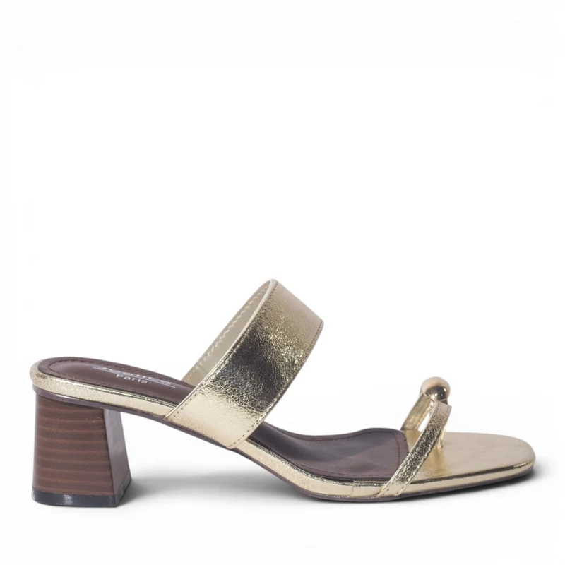 Europeon Union Women Gold Leather Wedges #5031