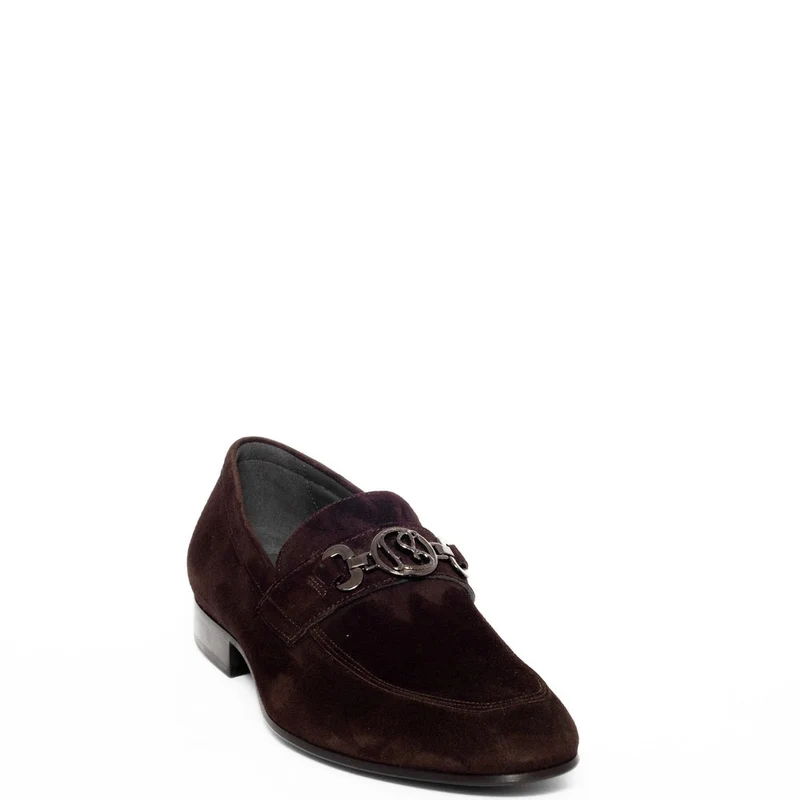 Italian Men Brown Chamois Shoes #3428
