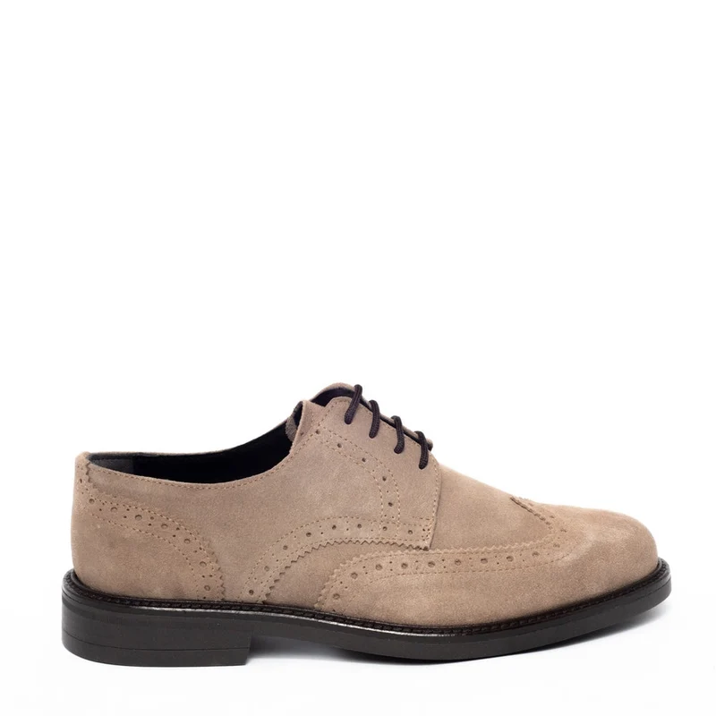 Italian Men Beige Chamois Shoes #3370