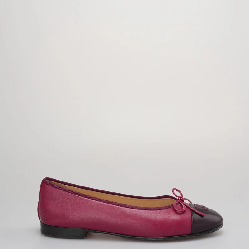 Chanel Ballerinas Ballerinas in Burgund und Schwarz Größe 40