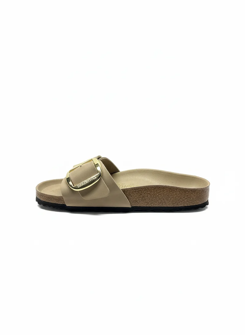 Madrid Big Buckle Oiled Leather Women Narrow tabacco brown