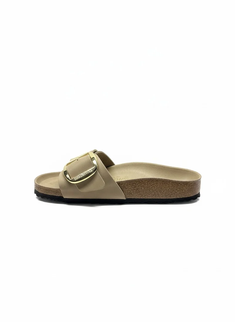 Madrid Big Buckle Oiled Leather Women Narrow tabacco brown