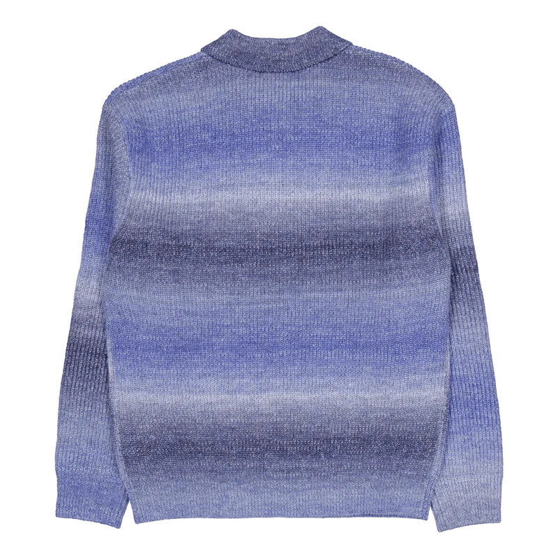 Beams 1/4 Zip Knit Polo Blue