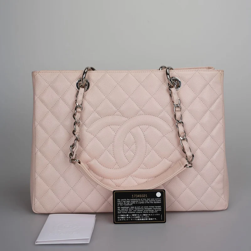Chanel Pink Grand Shopping Tote Hellrosa GST-Tasche in Kaviar