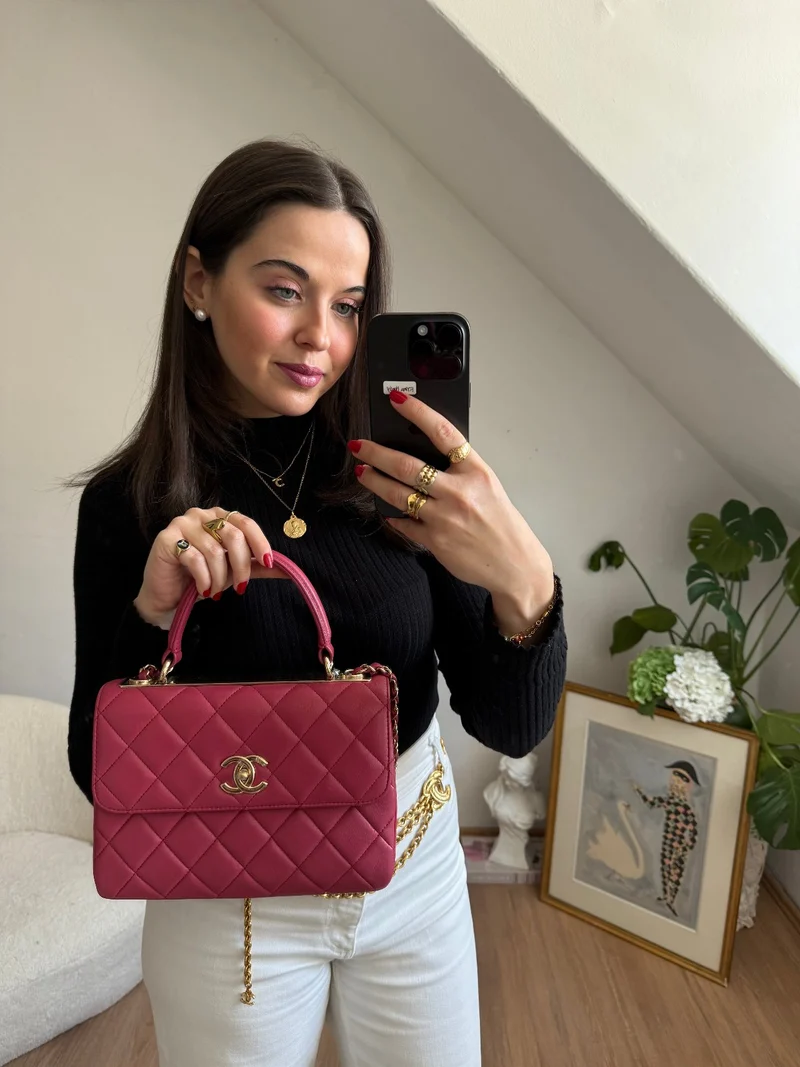 Chanel Kleine trendige CC-Tasche in Pink mit goldener Hardware