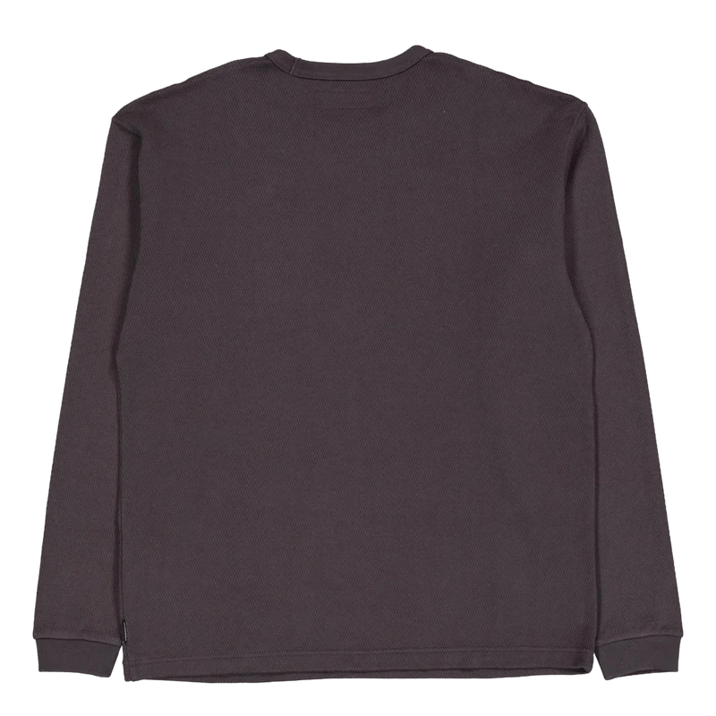 Honeycomb Fabric Crewneck Ls Charcoal