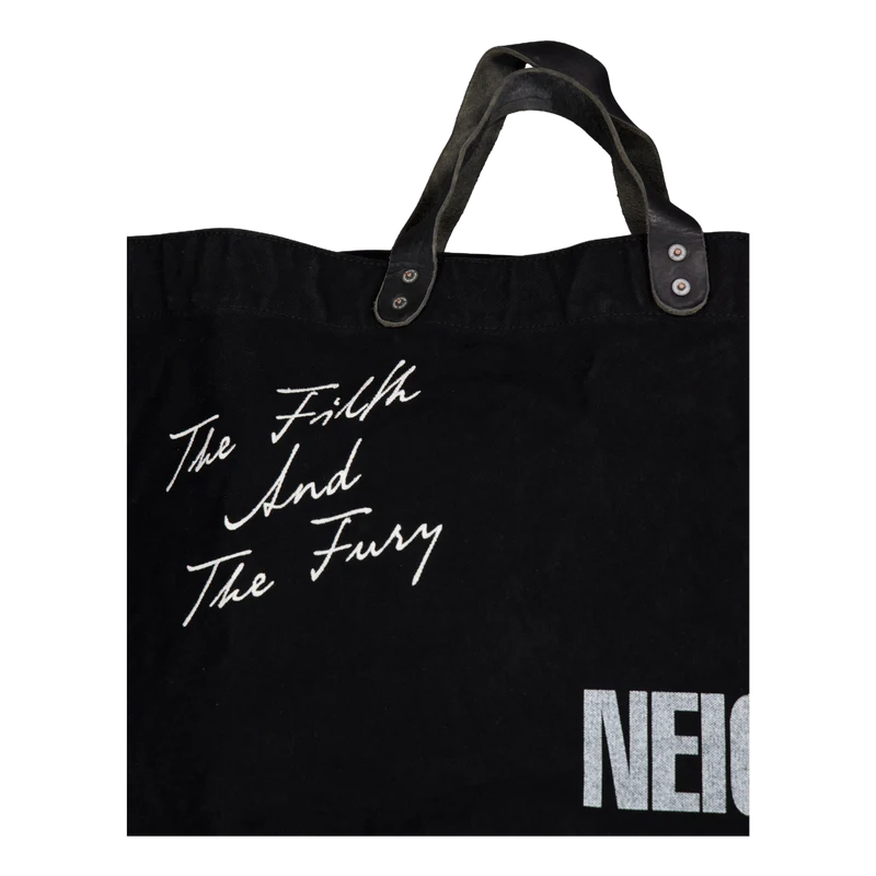 Washed Canvas Tote Bag Black