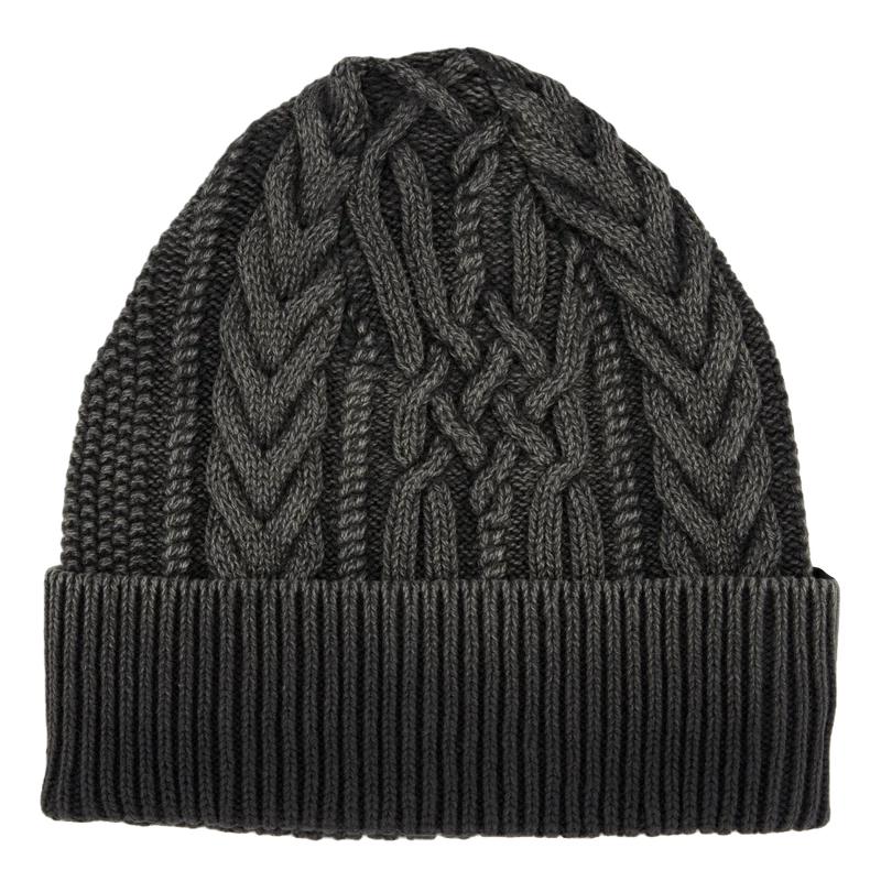 Washed Cable Beanie Black