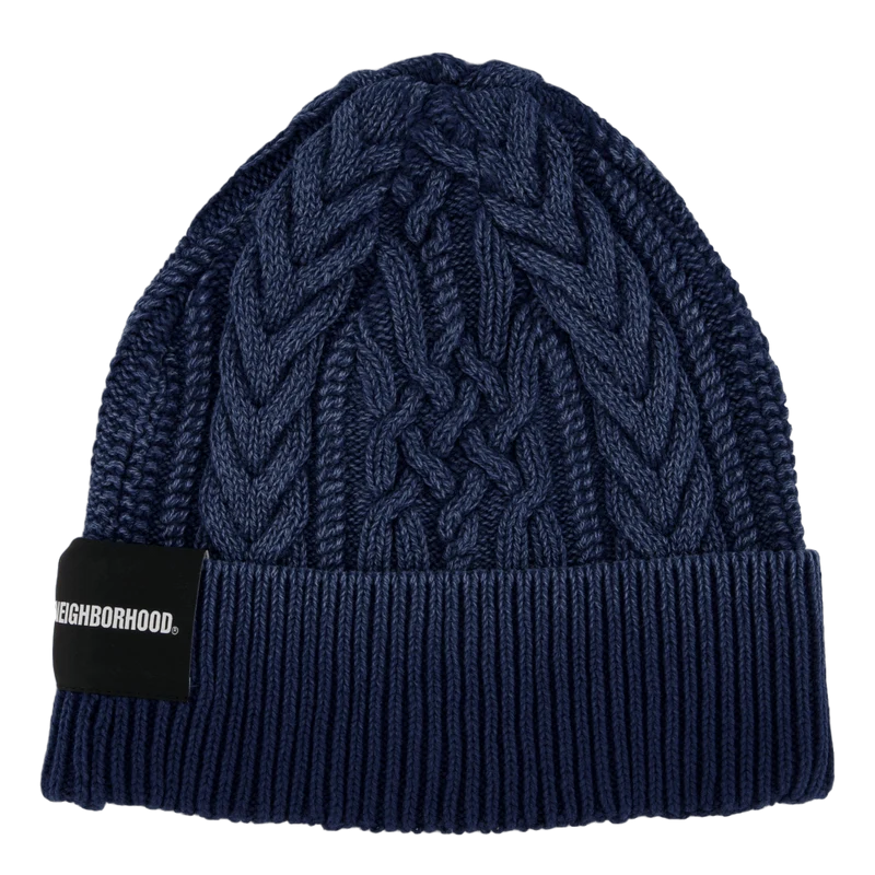Washed Cable Beanie Navy