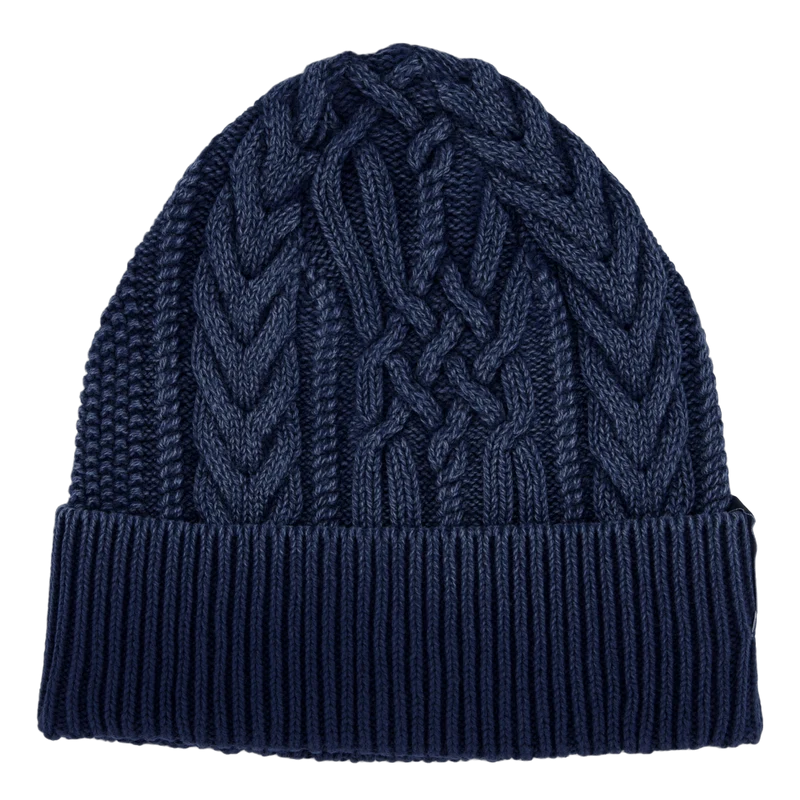 Washed Cable Beanie Navy