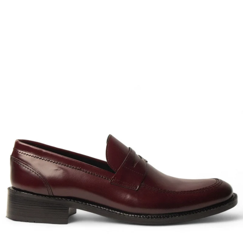 Men Maroon Leather Shoe #4591