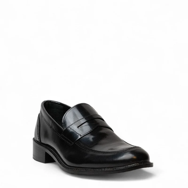 Men Black Vernis Leather Shoes #4587