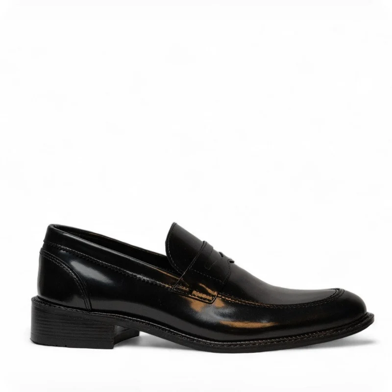 Men Black Vernis Leather Shoes #4587