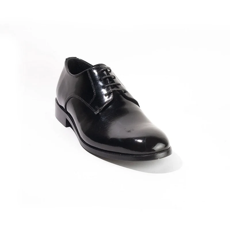 Men Black Vernis Leather Shoes #4394