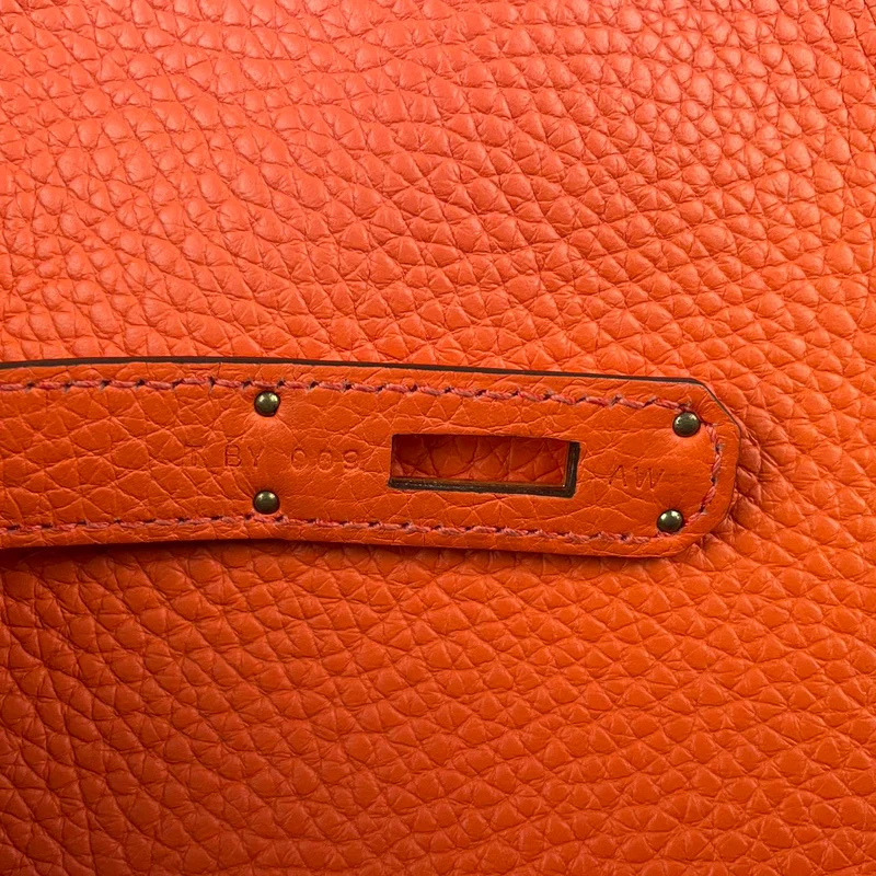 Hermes Birkin 30 Handtasche aus orangefarbenem Togo-Leder mit goldener Hardware