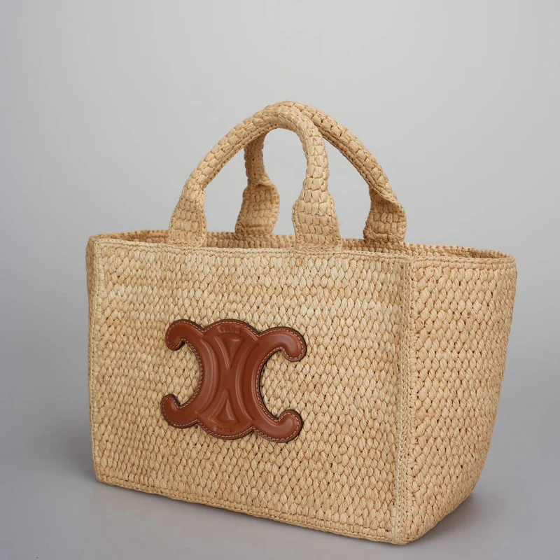 Celine Small Cabas Thais aus Bast und Kalbsleder