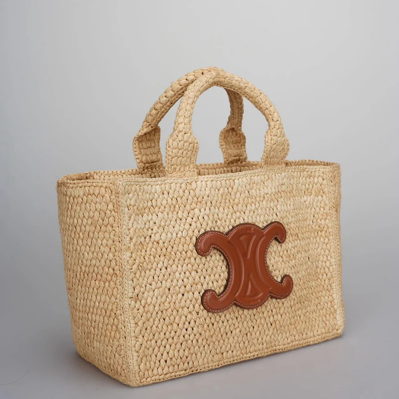 Celine Small Cabas Thais aus Bast und Kalbsleder