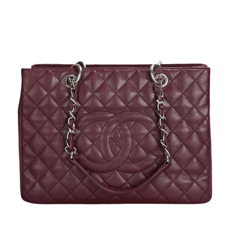 Chanel Shopping Tote Burgundy Medium Cavier Leder