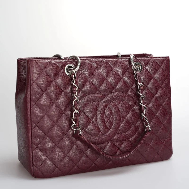 Chanel Shopping Tote Burgundy Medium Cavier Leder
