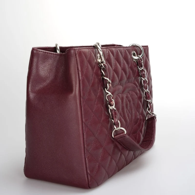 Chanel Shopping Tote Burgundy Medium Cavier Leder