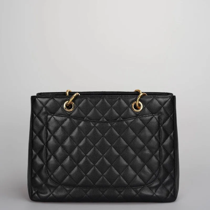 Chanel Black Grand Shopping Tote Schwarze GST-Tasche in Cavier 2012-2013