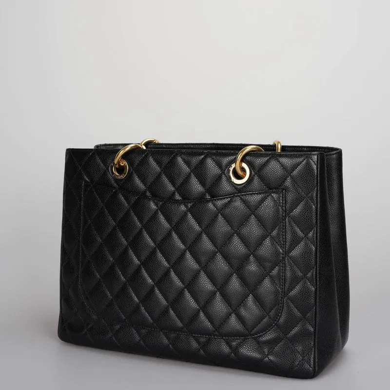 Chanel Black Grand Shopping Tote Schwarze GST-Tasche in Cavier 2012-2013