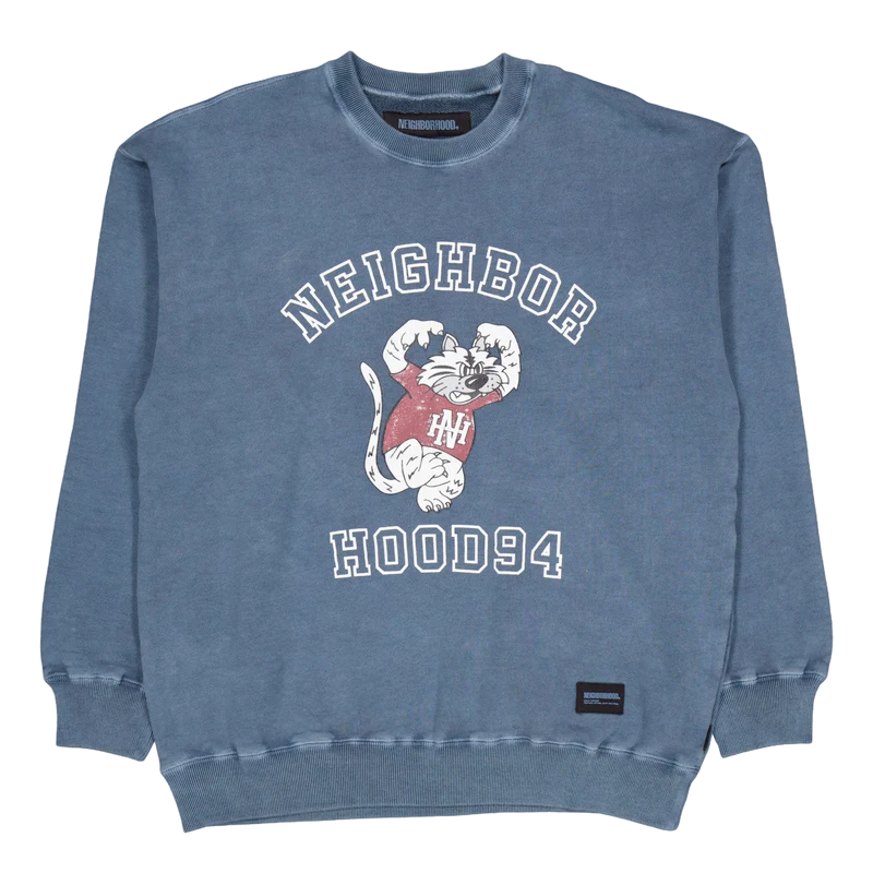 Pigment Dyed Sweat Shirt Ls Navy