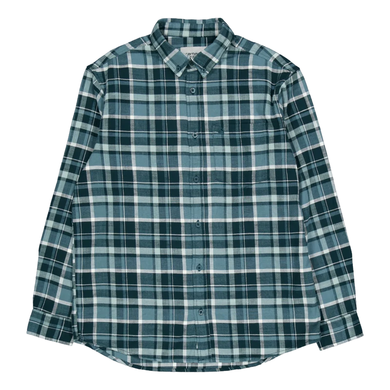 L/s Fendrick Shirt Fendrick Check, Deep Lagoon