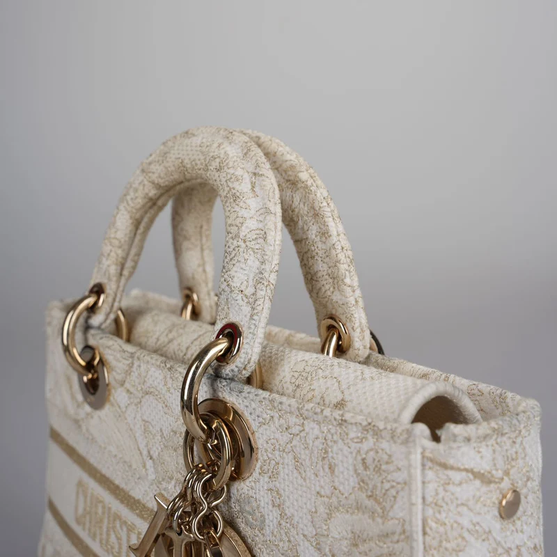Christian Dior Lady D-Joy Tasche aus beigem Canvas
