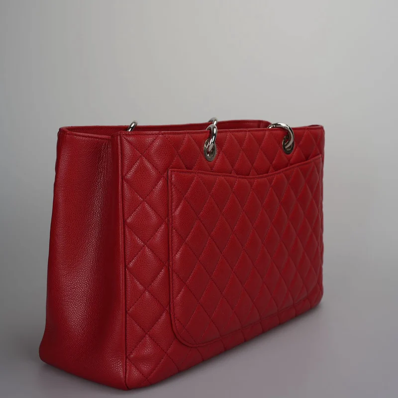Chanel Rote große Grand Shopping Tote Rote GST Tasche in Kaviar 2011-2012