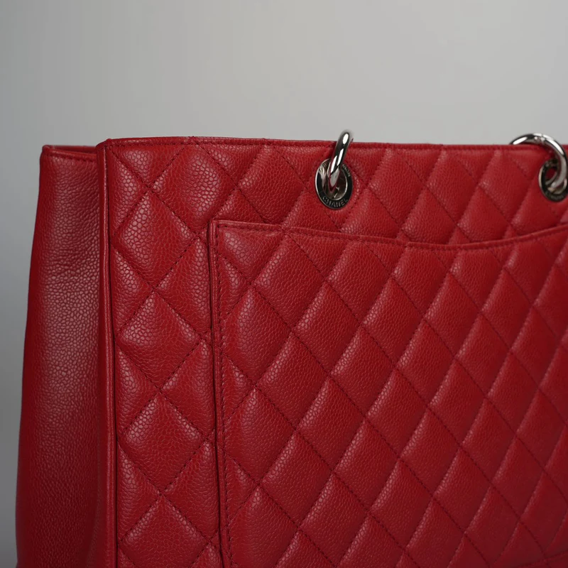 Chanel Rote große Grand Shopping Tote Rote GST Tasche in Kaviar 2011-2012