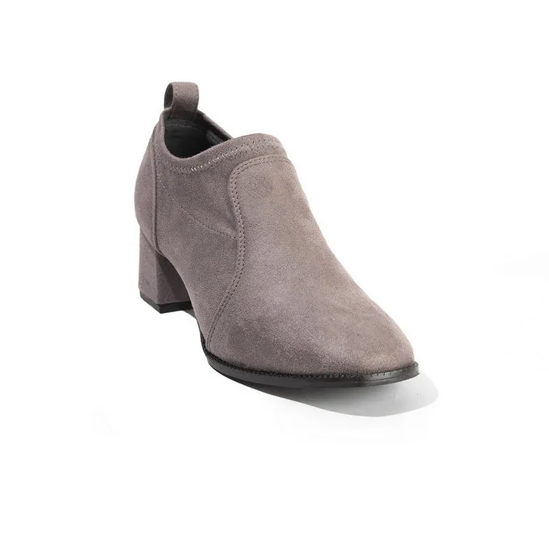 Women Grey Chamois Heels #2611