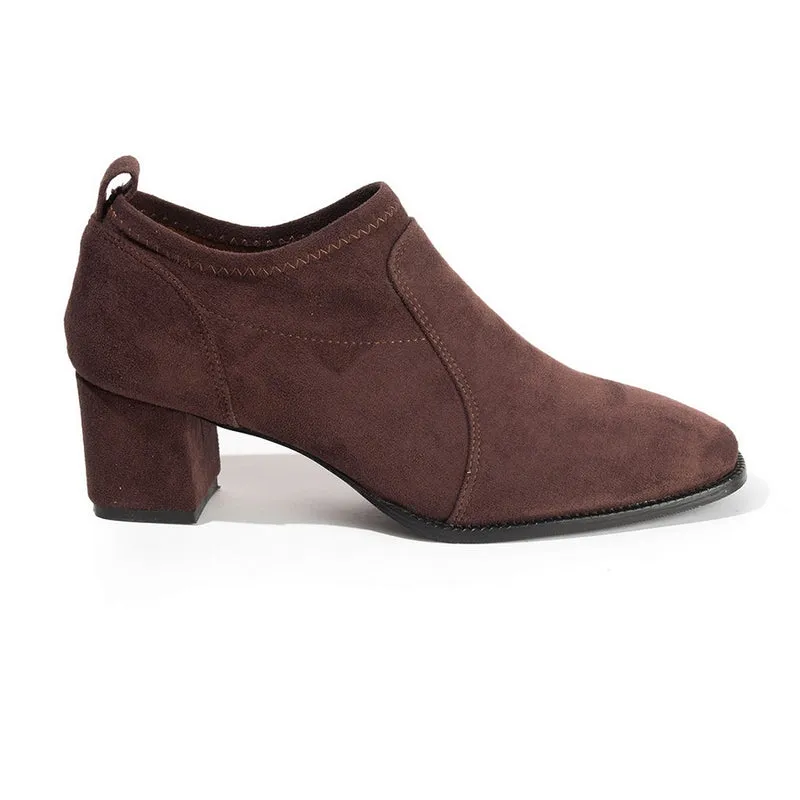 Women Brown Chamois Heels #2610