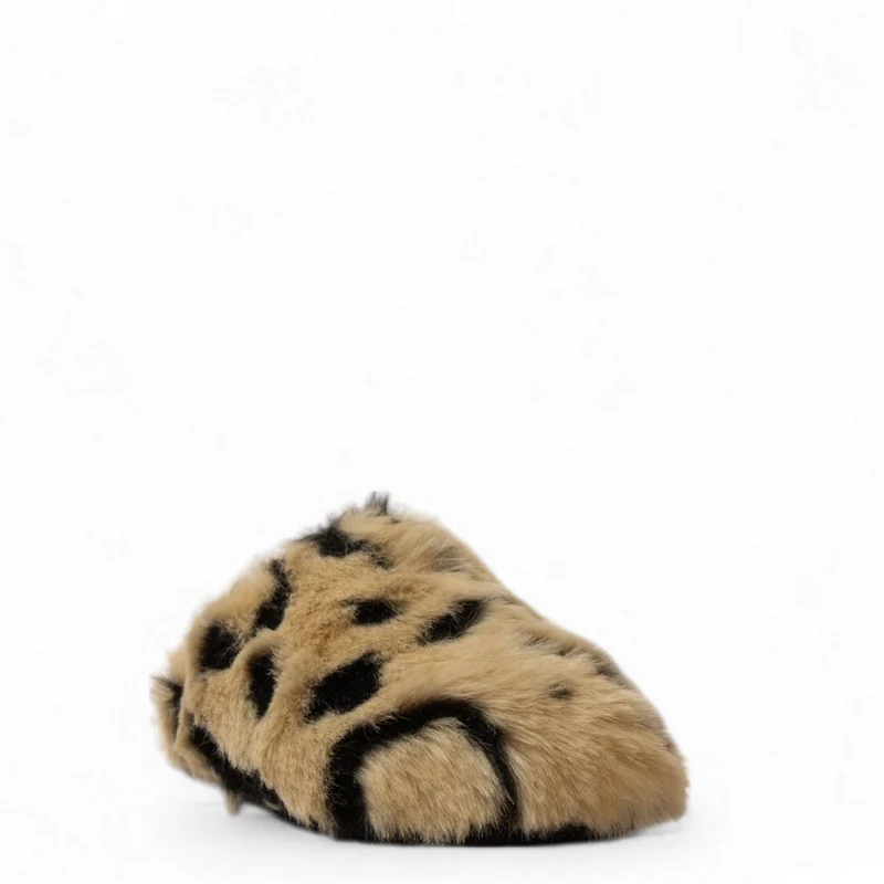 Women White Fur Slipper #3125