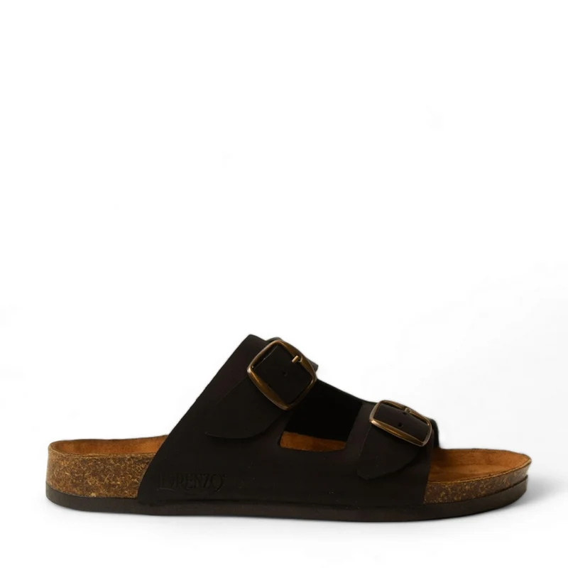 Women Black Leather Slipper #2967