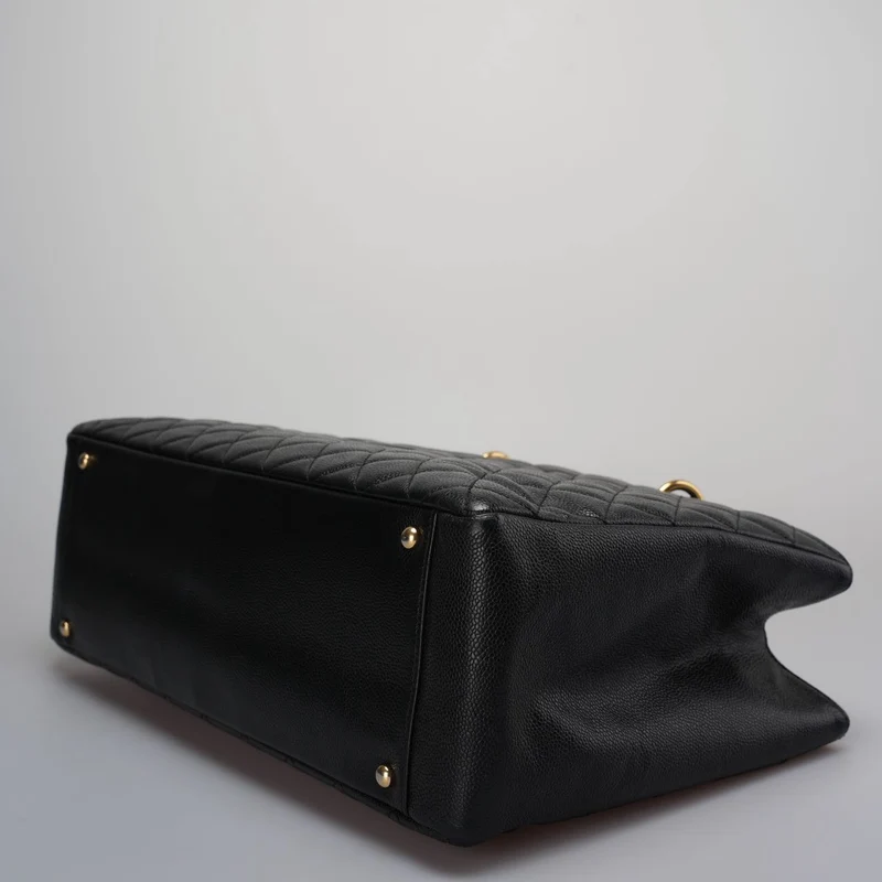 Chanel Large Grand Shopping Tote schwarze GST-Tasche aus Kaviarleder mit goldener Hardware