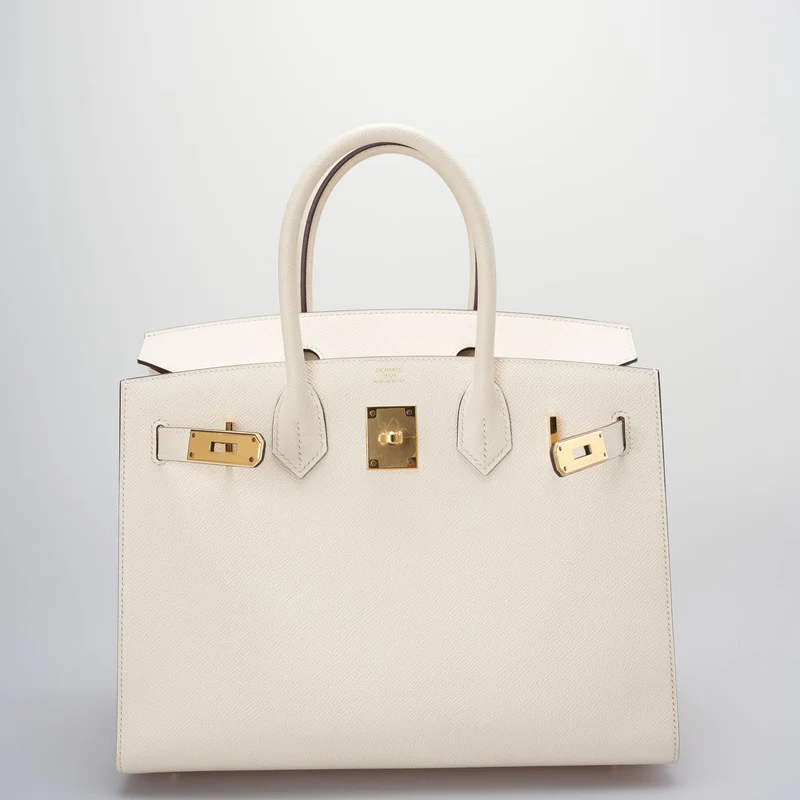 Hermes Birkin 30 Sellier Tasche aus Nata Epsom Leder mit goldener Hardware