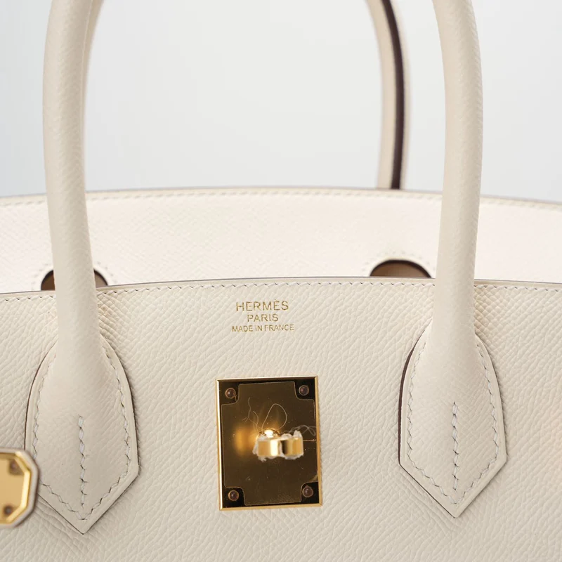 Hermes Birkin 30 Sellier Tasche aus Nata Epsom Leder mit goldener Hardware