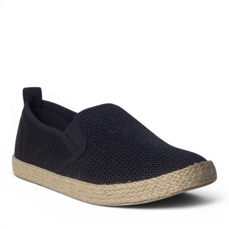 Europeon Union Men Black Cloth Espadrilles #5206