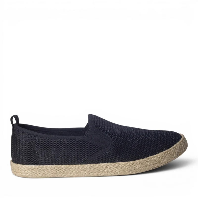 Europeon Union Men Black Cloth Espadrilles #5206