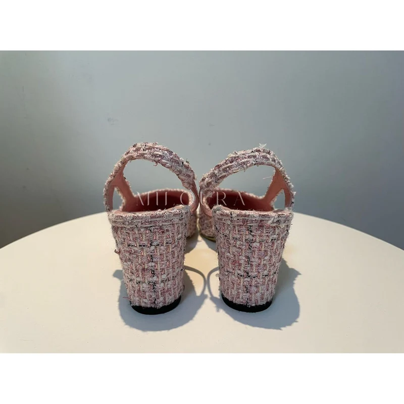 CHANEL TWEED SLINGBACK 38