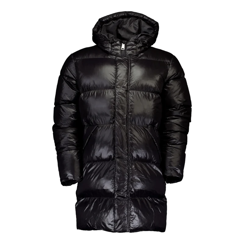 Doudoune Longue Nylon Brillant Black