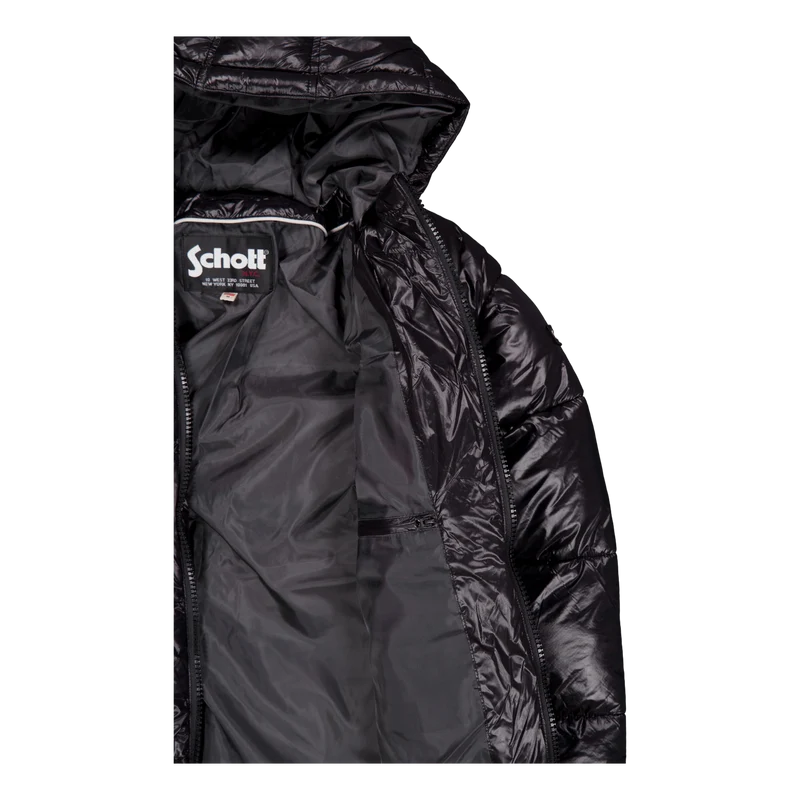 Doudoune Brillante A Capuche S Black